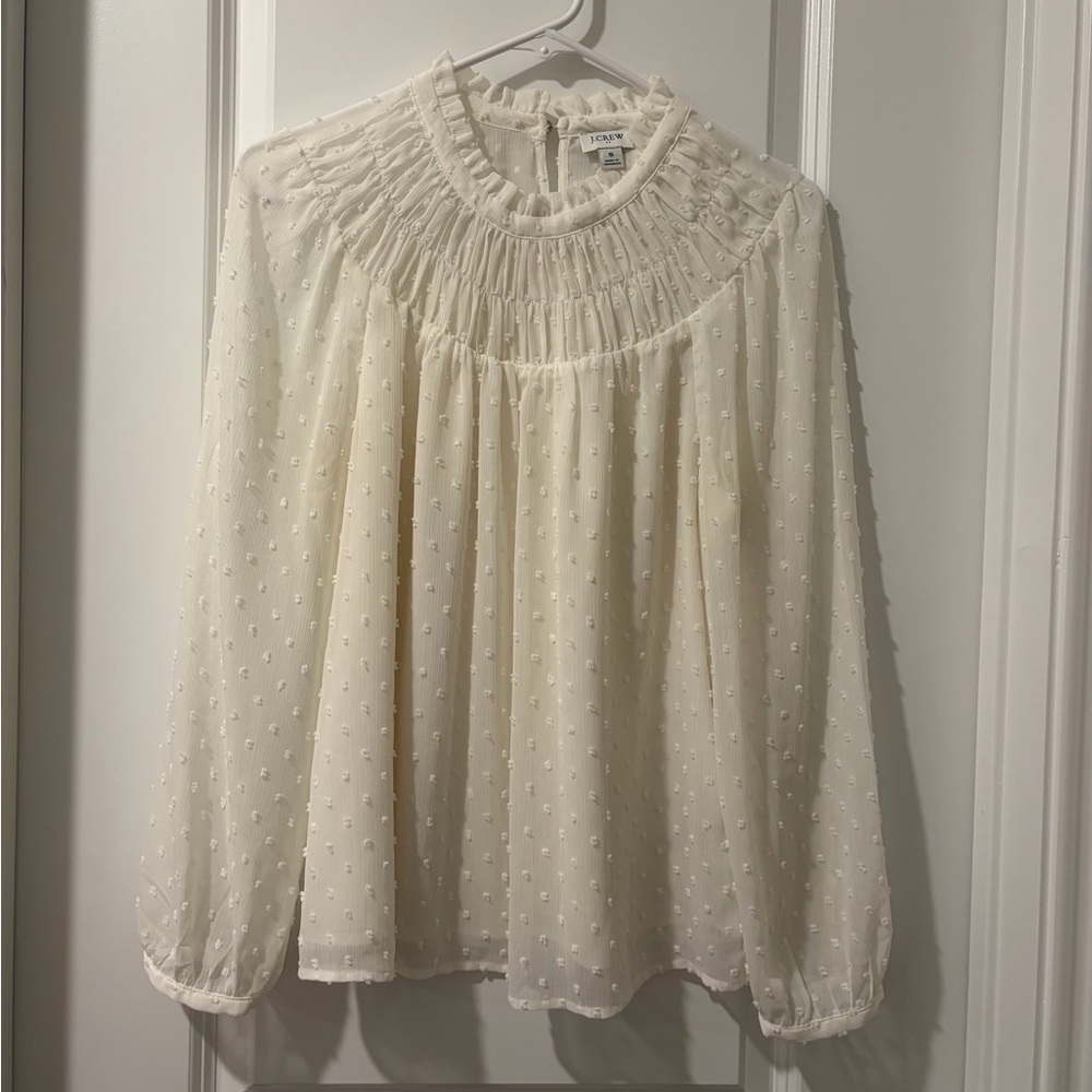 J. Crew Cream Textured Blouse